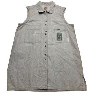 Thomas Cook Australian Adventure Sleeveless Shirt Tan Cotton Utility Top Size 12